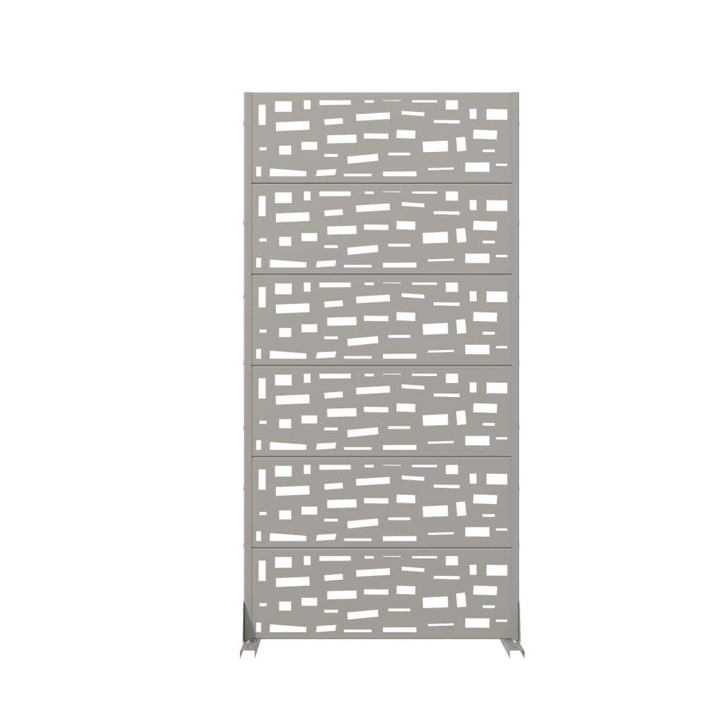 72 in. H x 35.5 in. W Outdoor Gray Galvanized Steel Decorative Garden Fence Privacy Screen price history on PriceWatchPro