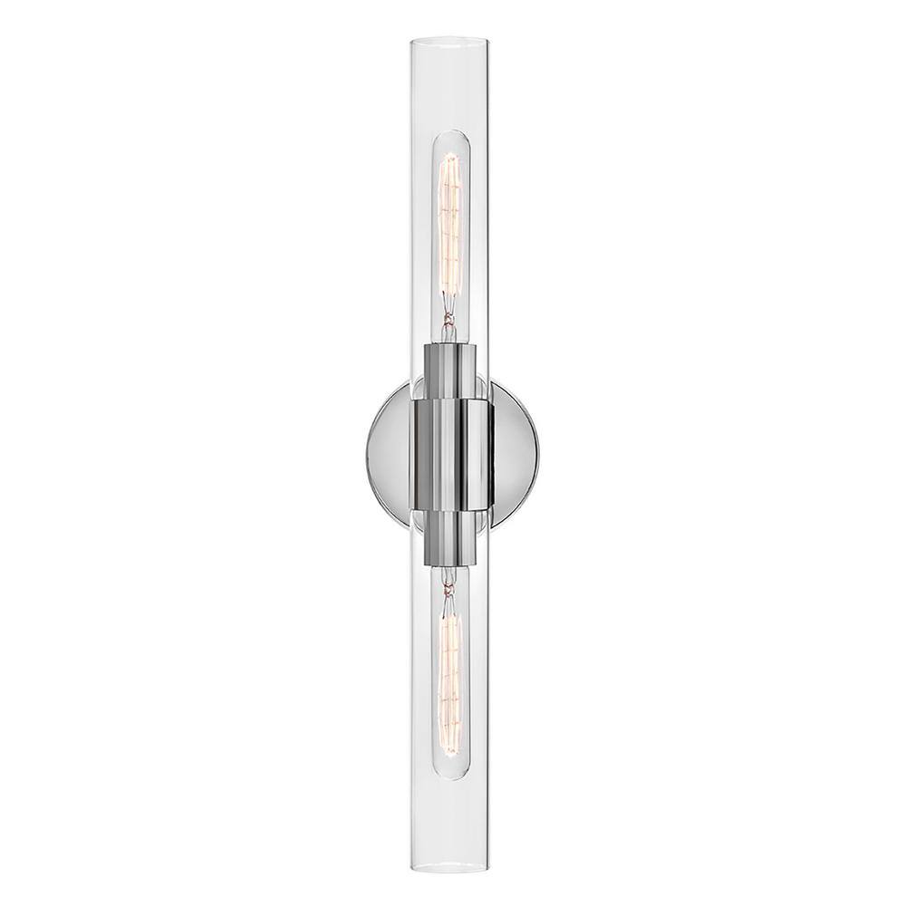 Shea 24" Chrome Vanity Light with Clear Glass Shades
