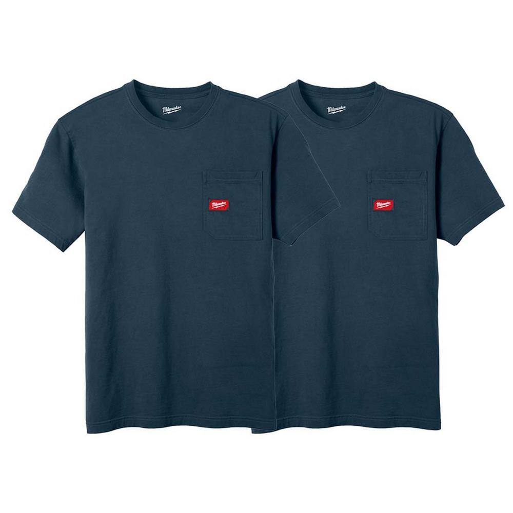 Men's X-Large Blue GRIDIRON Cotton/Polyester Short-Sleeve Pocket T-Shirt (2-Pack) price history on PriceWatchPro