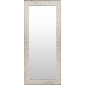 Crystalline 59 in. H x 18 in. W Modern Rectangle White Wood Wall Mirror
