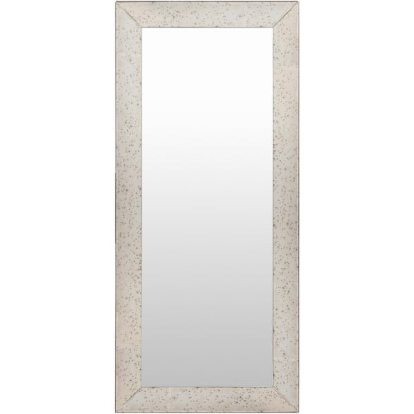 Livabliss Crystalline 48 in. H x 16 in. W Modern Rectangle White Wood Wall Mirror