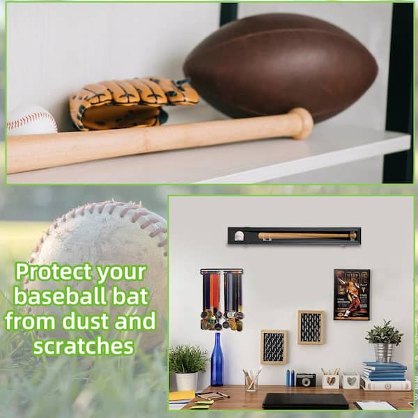 For Display HOROW 2 Baseball Bat Display Case Wooden Frame With Acrylic ...