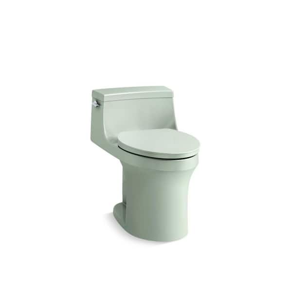 San Souci 12 in. 1-Piece Single Flush: 1.28 GPF Single Flush Elongated Toilet in Aspen Green