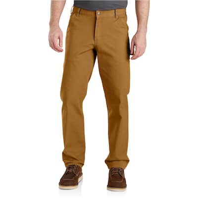 Men's 36 x 30 in. Brown Cotton/Spandex Rugged Flex Relaxed Fit Duck Dungaree Pant