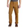 Carhartt Men's 44 x 30 in. Brown Cotton/Spandex Rugged Flex Relaxed Fit  Duck Dungaree Pant 103279-211 - The Home Depot