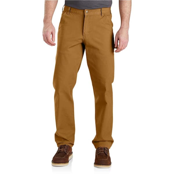 Men's 36 x 34 in. Brown Cotton/Spandex Rugged Flex Relaxed Fit Duck  Dungaree Pant