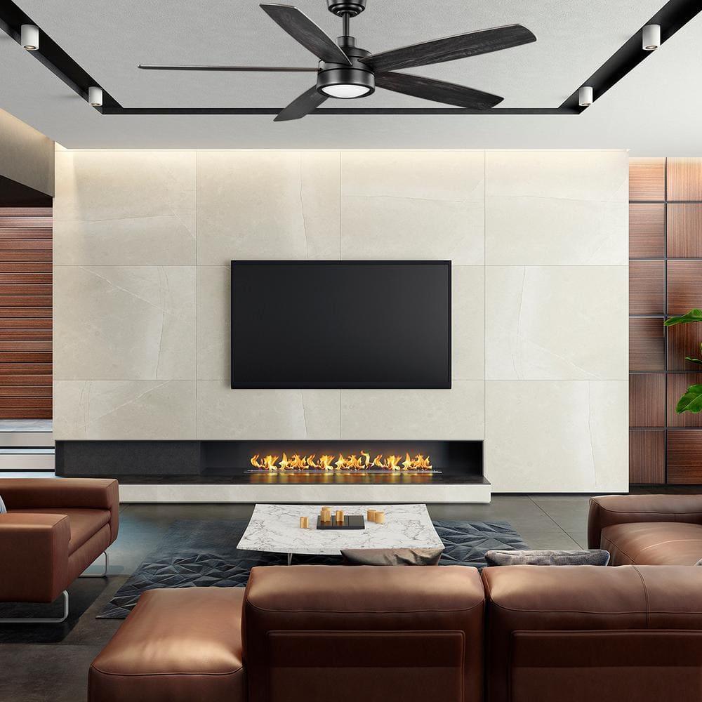 Driskol 60 in. White Color Changing LED Matte Black Smart Ceiling Fan with Light Kit and Remote Powered by Hubspace price history on PriceWatchPro