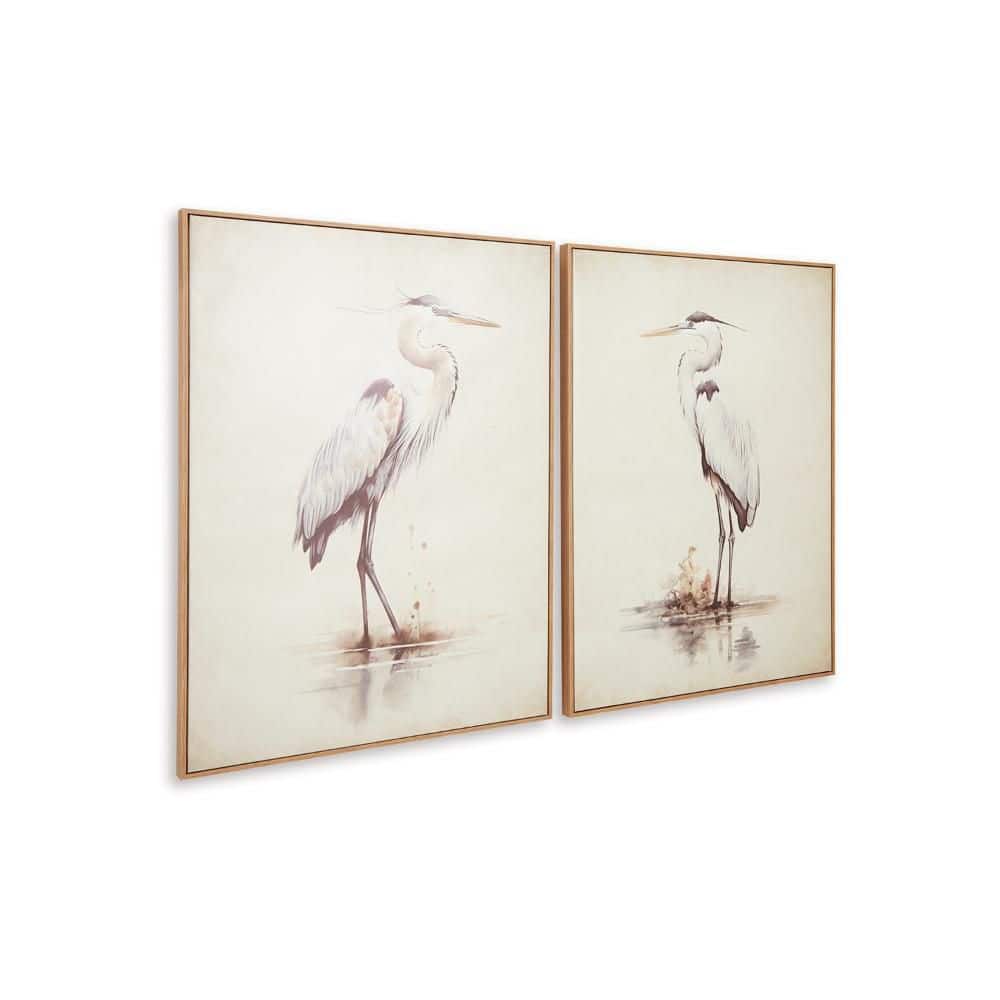 2-Piece Accent Framed Wall Art Painted Canvas of Heron Birds 40 in. x 30 in. price history on PriceWatchPro