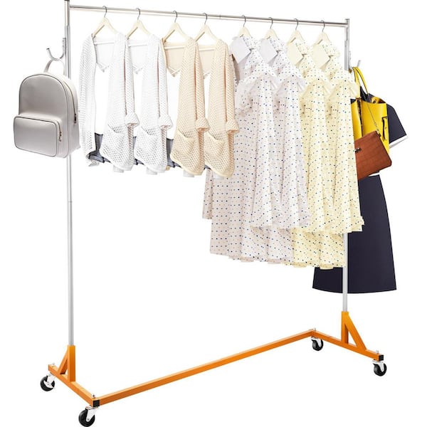 Siavonce Industrial Metal Grade Z Base Garment Iron Clothes Rack