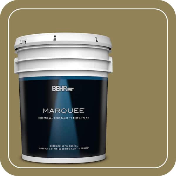 BEHR MARQUEE 5 gal. #S330-6 Dash of Oregano Satin Enamel Exterior Paint & Primer