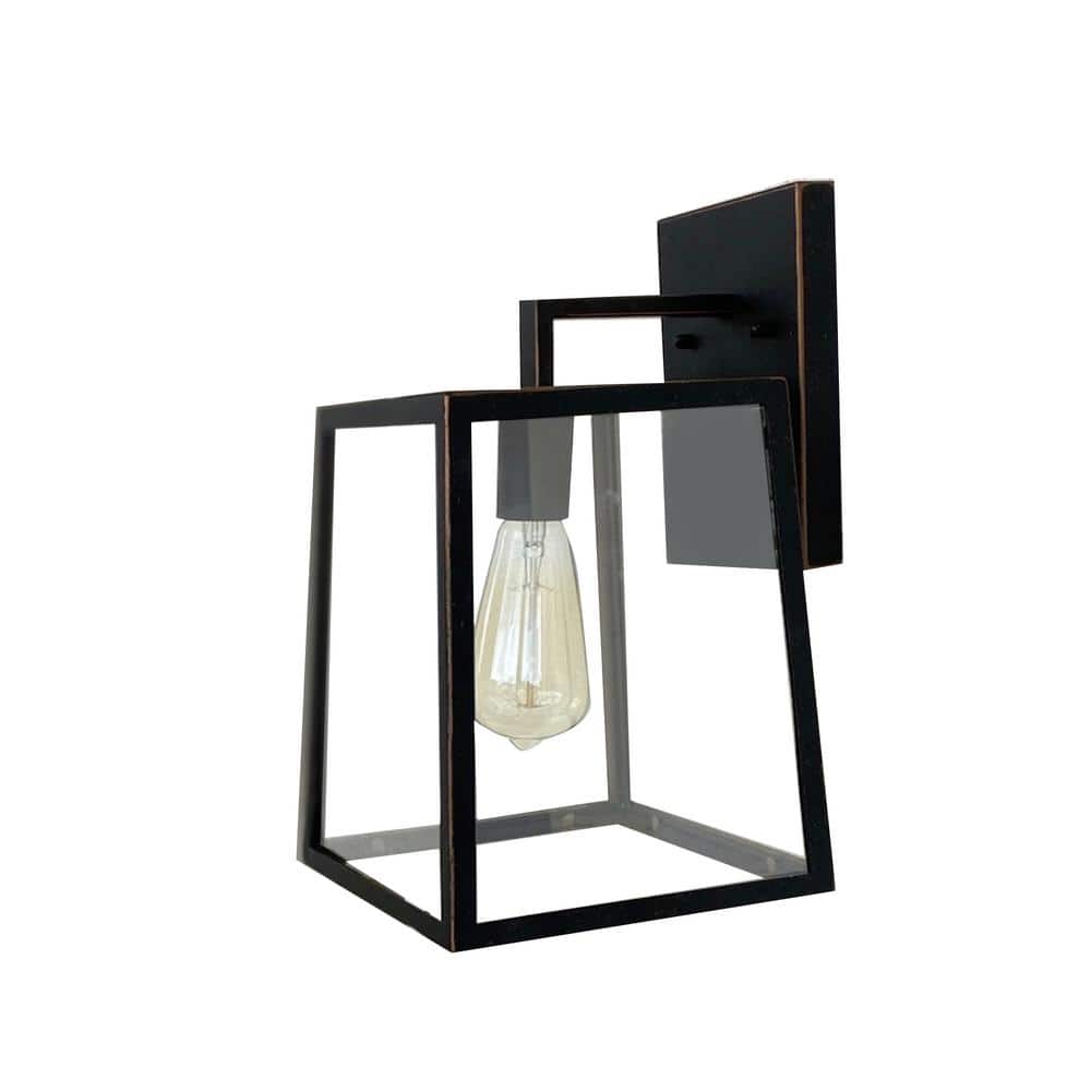 Medium Trey 1-Light Oil Rubbed Bronze Outdoor Wall Lantern Sconce