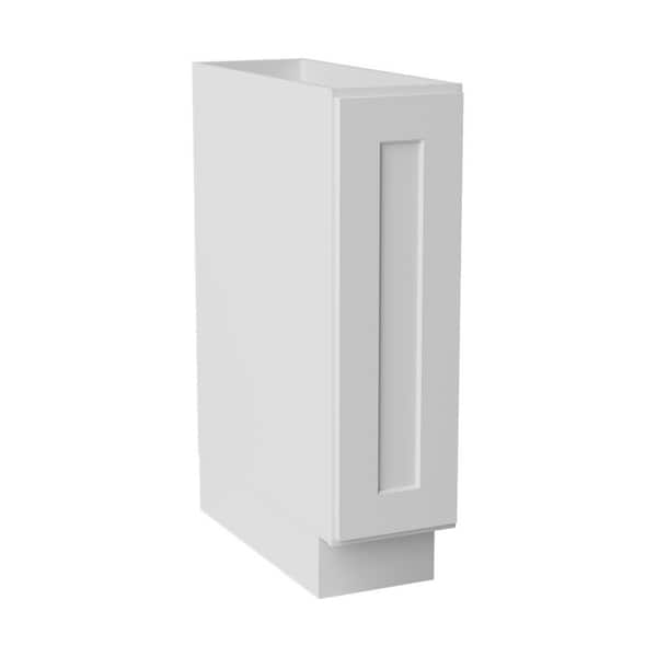 9 in. W x 24 in. D x 34.5 in. H Ready to Assemble Solid Wood Shaker Base Spice Rack Kitchen Cabinet in White