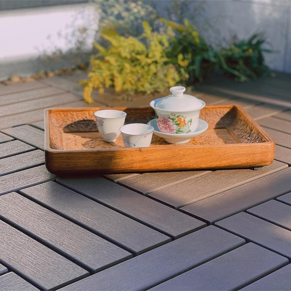 0.98 ft. W x 0.98 ft. L Plastic Interlocking Deck Tiles