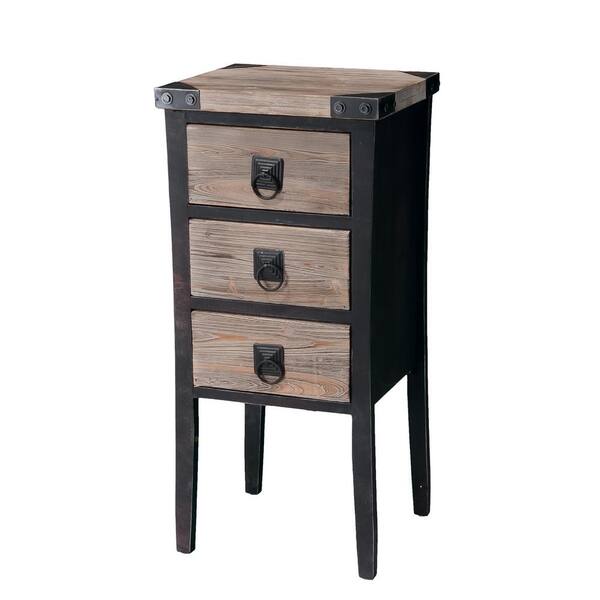 Noble House Jonestown Tall 3-Drawer Natural Brown Accent Chest