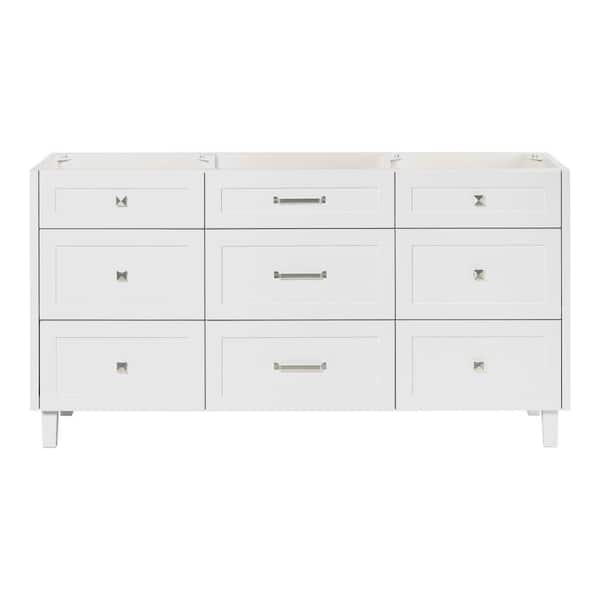 Monroe 66 in. W x 21.5 in. D x 34.5 in. H Bath Vanity Cabinet without Top in White