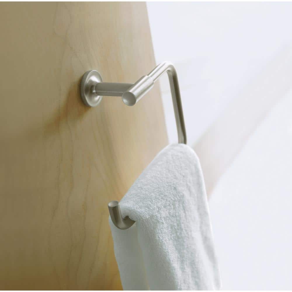 Vibrant Brushed Nickel Wall Mounted Towel Ring