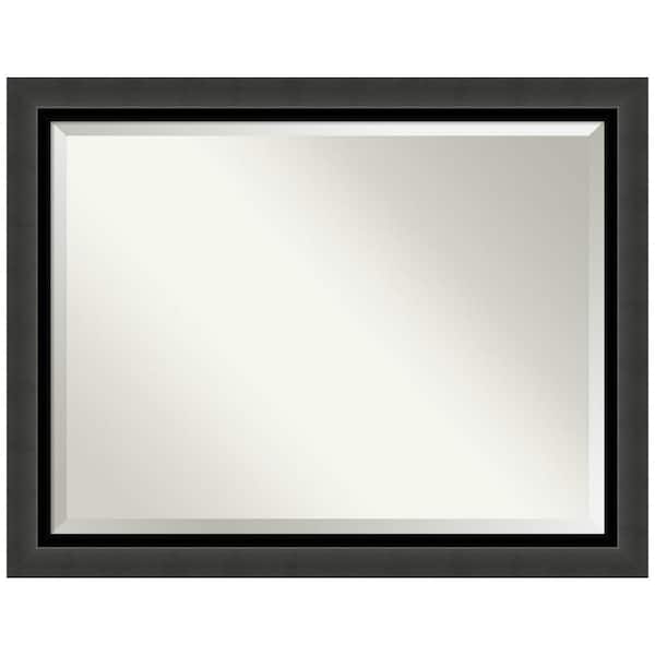 Amanti Art Medium Rectangle Tuxedo Black Beveled Glass Modern Mirror (35.5 in. H x 45.5 in. W)