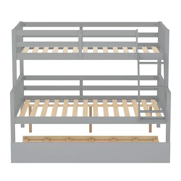 wetiny Gray Full Bunk Bed Convertible into 2 Beds