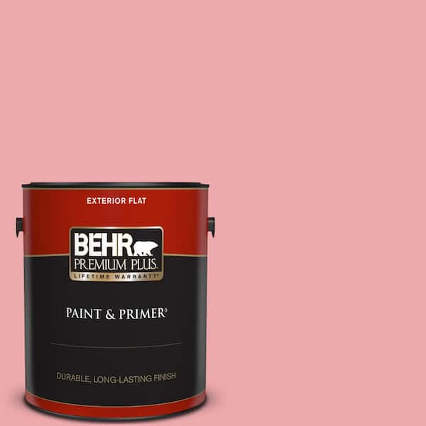 BEHR PREMIUM PLUS 1 gal. #140C-3 Hibiscus Petal Flat Exterior Paint & Primer