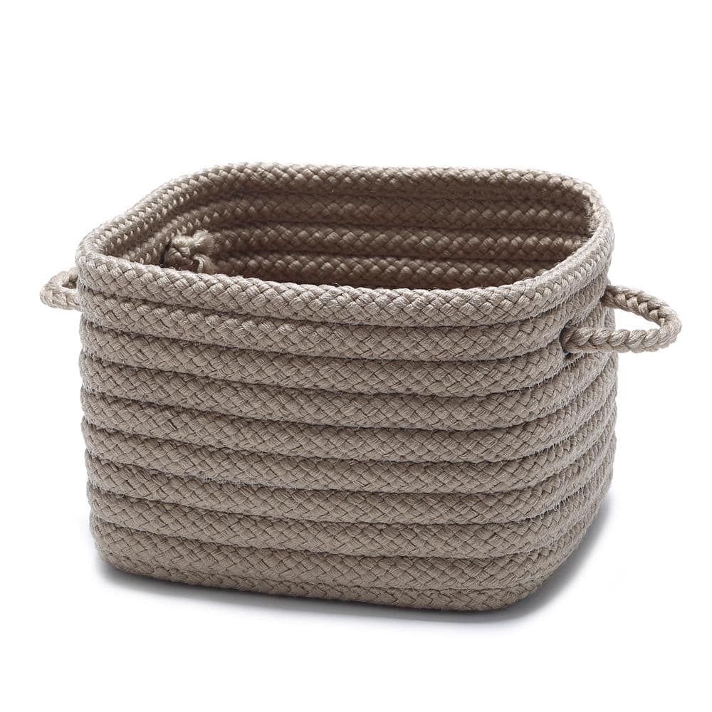 Solid Shelf Square Polypropylene Storage Basket Cafe Tostado