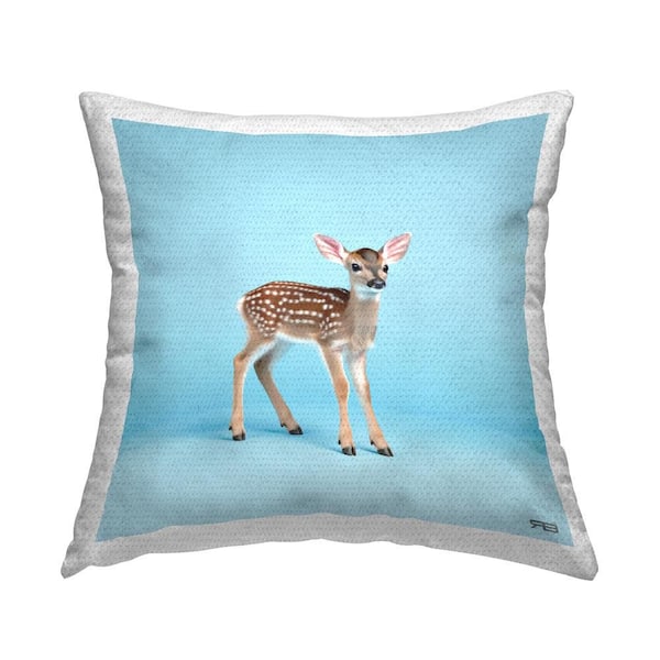 Stupell Industries Forest Fawn on Blue Outdoor Printed Throw Pillow by RB