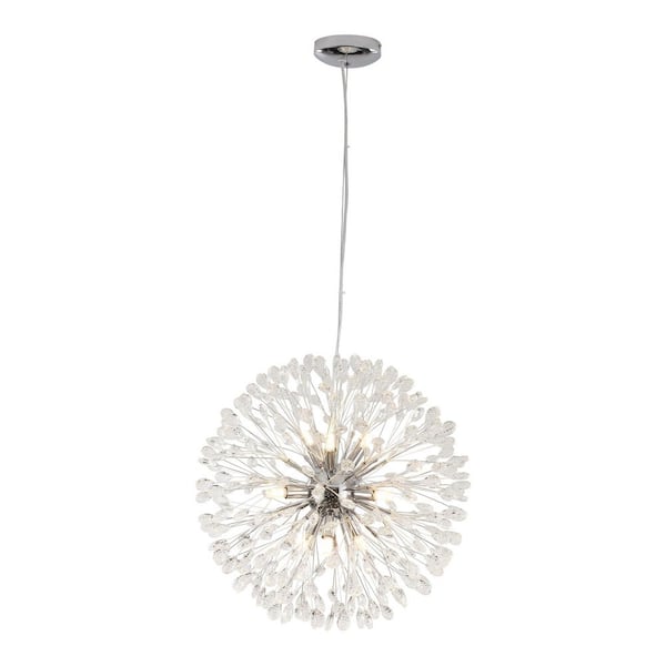 Shawn 9-Light Chrome Crystal Firework Sputnik Sphere Chandelier