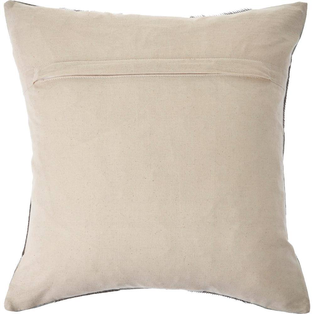 Silver and Brown Faux Leather Checkered Throw Pillow, 20x20