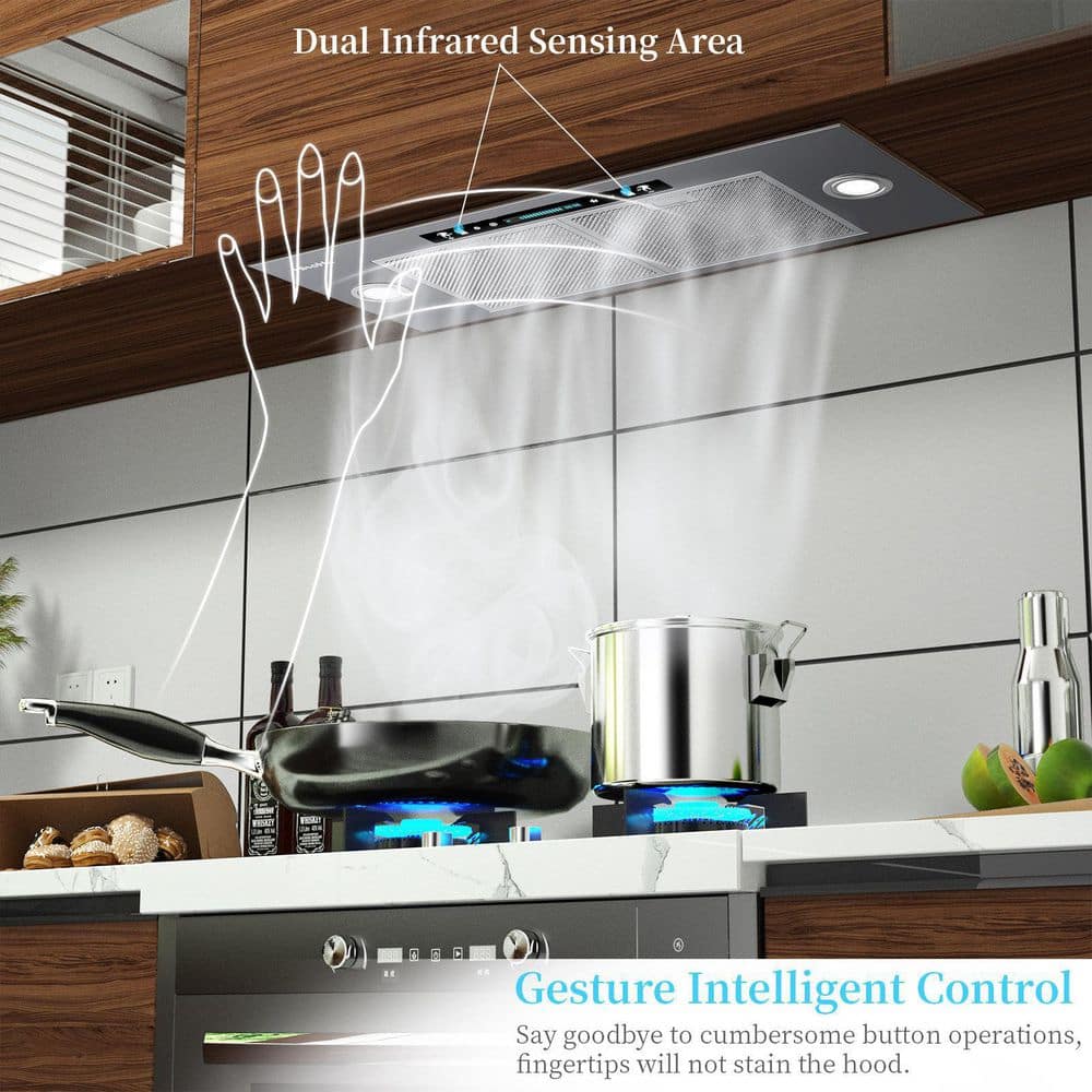 36-Inch Stainless Steel Insert Range Hood with LED Lighting