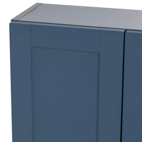 ZNTS 35'' x 28'' Royal Blue Wall Mounted Bathroom Storage Cabinet