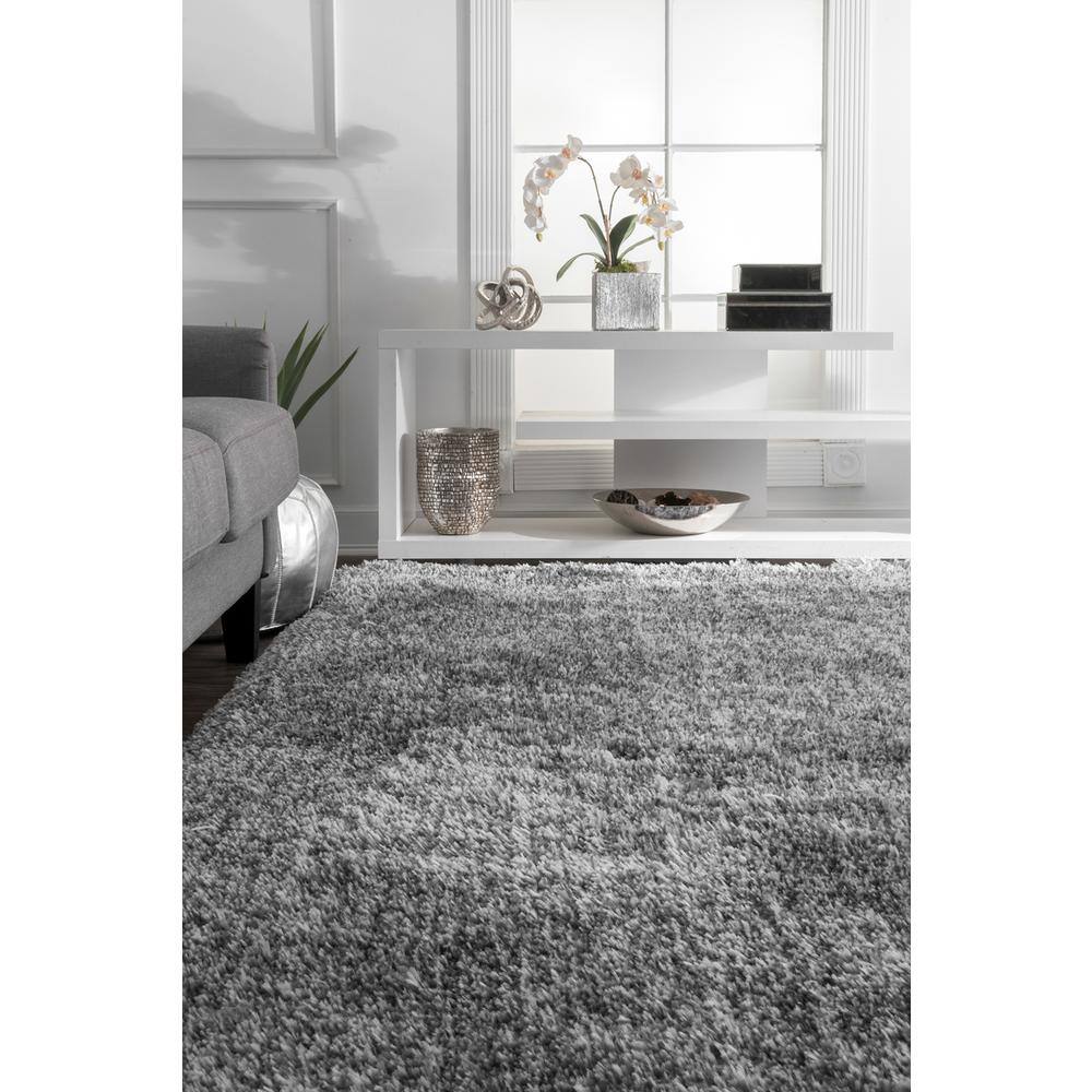 Reversible Handmade Tufted Gray Shag Area Rug 3' x 5'