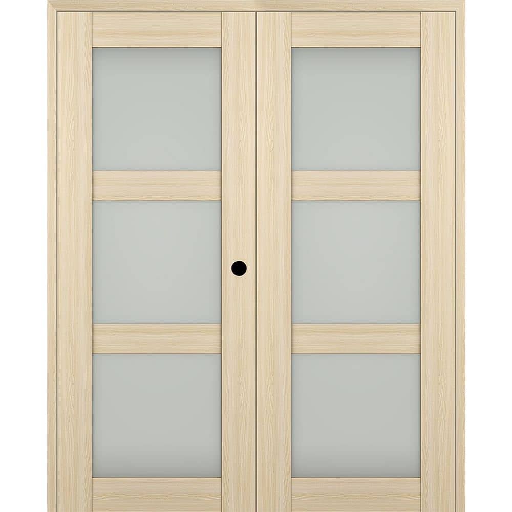 Avon 3 Lite N 36 in. x 96 in. Left Active 3-Lite Frosted Glass Loire Ash Wood Composite Double Prehung French Door price history on PriceWatchPro