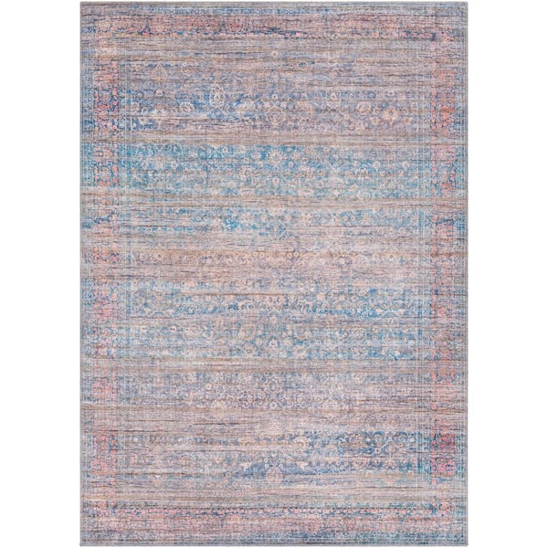 Artistic Weavers Jennie Blue/Pink 8 ft. x 10 ft. Traditional Indoor Machine-Washable Area Rug