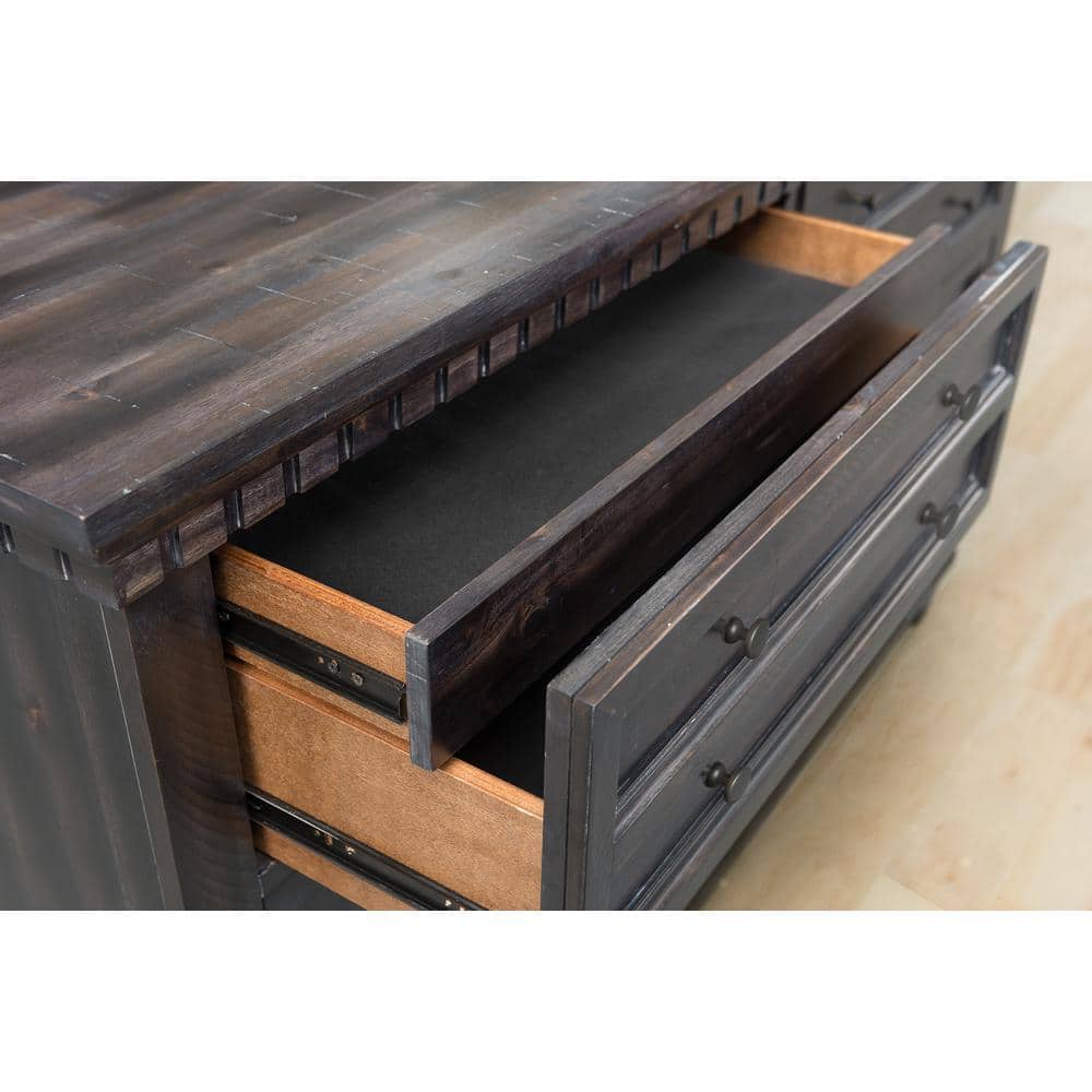 Smokey Walnut 7-Drawer Traditional Dresser with Hidden Compartments
