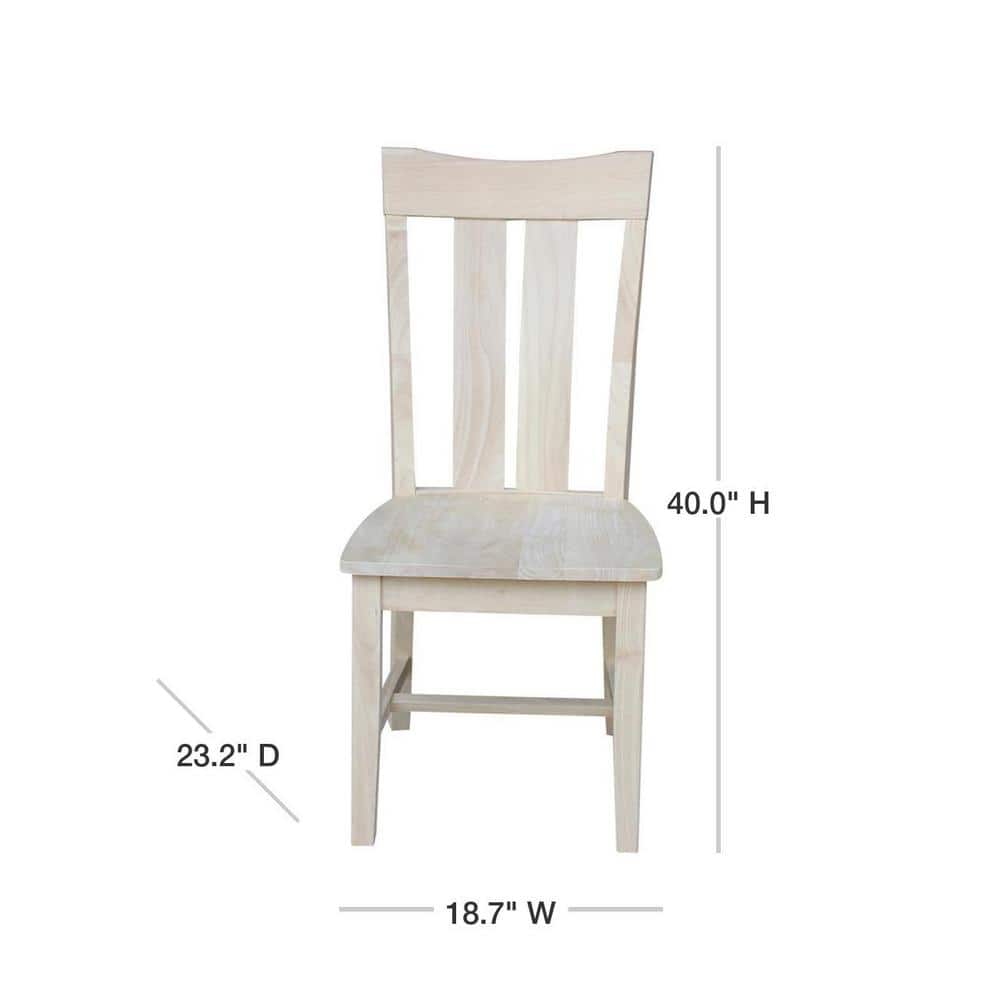 Ava White Wood High Slat Back Dining Chairs, Set of 2