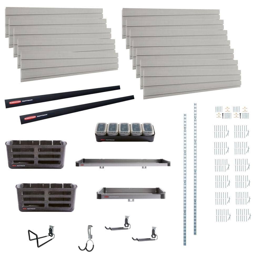Rubbermaid FastTrack Garage Wall Panel Accessory Kit (13-Piece)  FT1887156ACCYKIT - The Home Depot