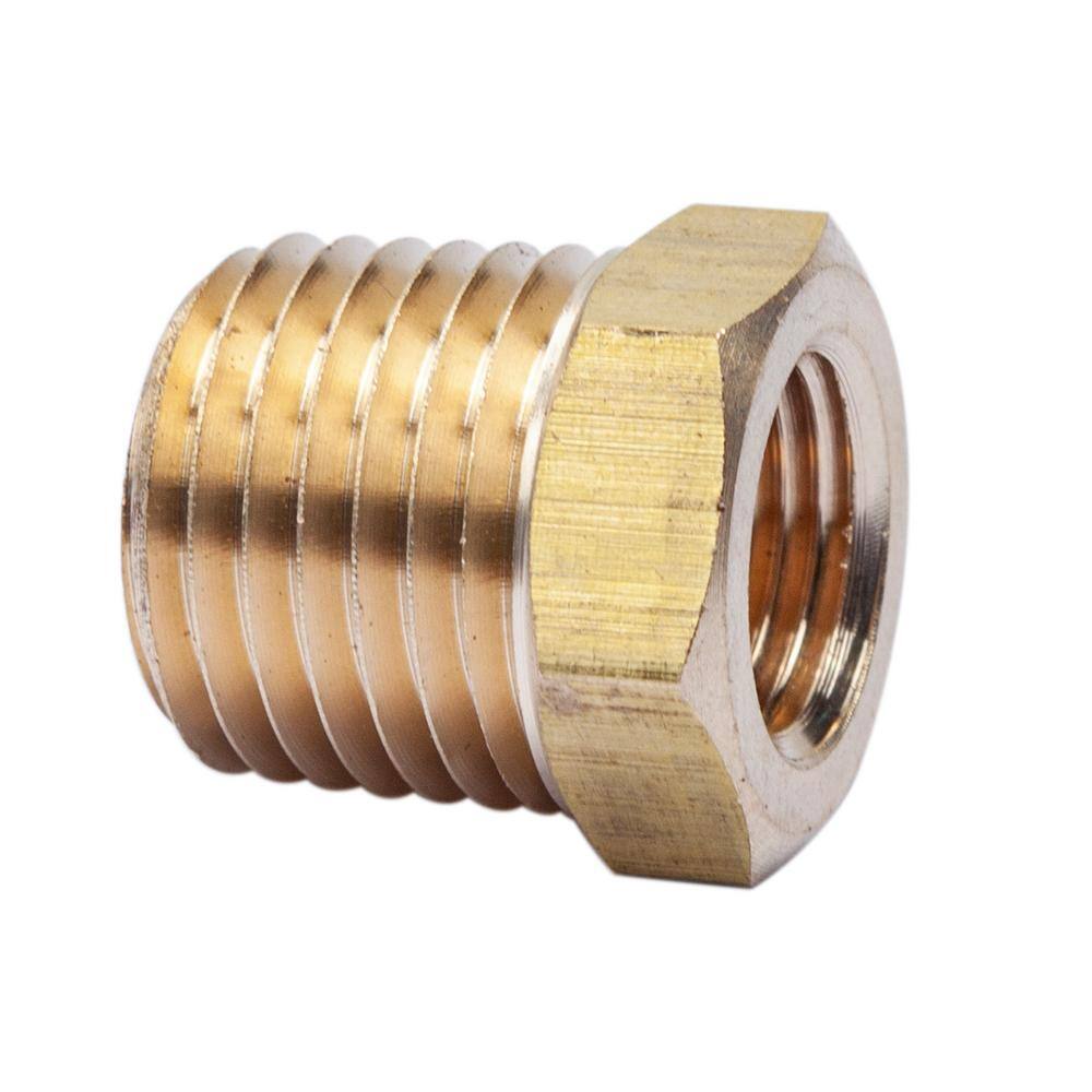 MSAEIQUN Brass Reducer Hex Bushing Threaded Pipe Fitting 1/4" NPT Male - View #2