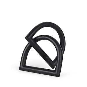 Locke Small Matte Black Metal Decorative Object