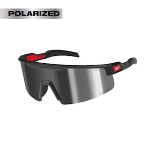 Polarized Wrap Around Safety Glasses-Mirrored Dual Coat Lenses