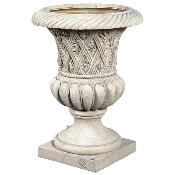 Design Toscano Hampton Court Tudor 31 in. White Architectural Composite Garden Urns