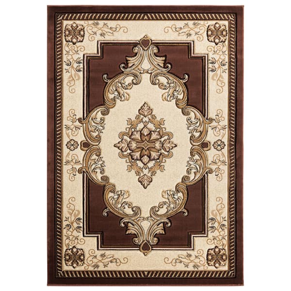United Weavers Bristol Fallon Chocolate 7 ft. 10 in. x 10 ft. 6 in. Area Rug