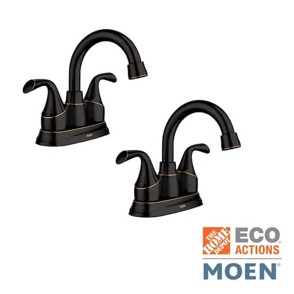 MOEN Idora 4 in. Centerset 2-Handle Bathroom Faucet in Mediterranean Bronze (2-Pack)