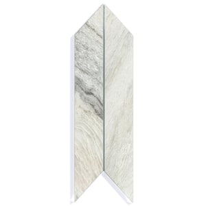 French Country Style Wood Look Chevron 3.75 in. x 11.75 in. Glass Decorative Wall Tile (16.2 sq. ft./Case)