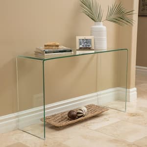 Cadyn 50 in. Clear Rectangle Glass Console Table