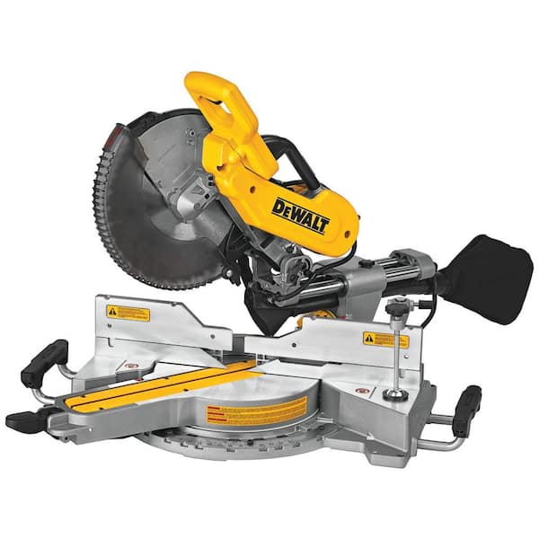 DEWALT - 15 Amp Corded 12 in. Double Bevel Sliding Compound Miter Saw w/Blade Wrench, Material Clamp & Compact Miter Saw Stand