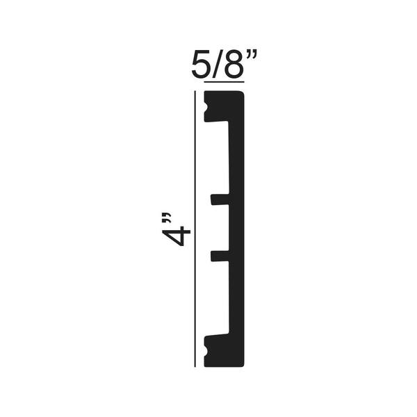 American Pro Decor 5APD11393 4 in. x 5/8 in. x 96 in. Plain Recycled Polystyrene Base Moulding Pro Pack 56 LF (7-Pack) - 3