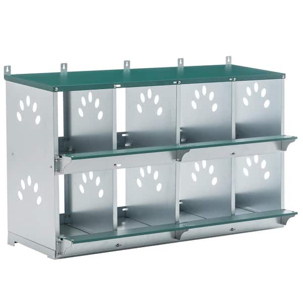 8-Room Metal Chicken Nesting Boxes 8-Compartment Chicken Egg Coop