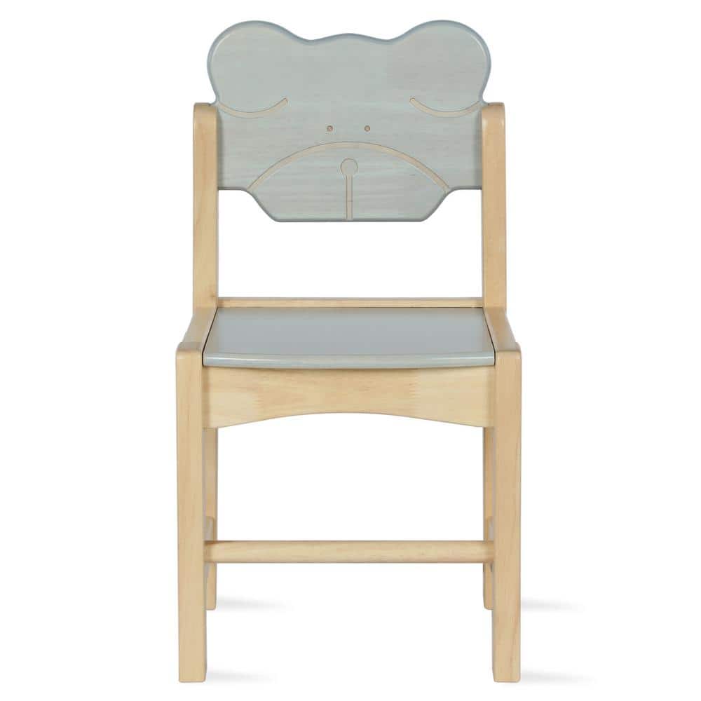 Bear Chairs, Homeschool Furniture, Set of 2, Natural/Gray