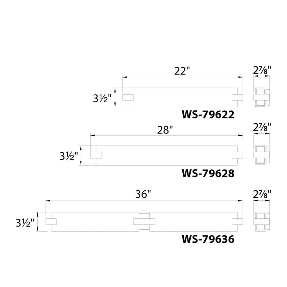 Bliss 22" Nickel LED Bath Bar with White Mitered Glass