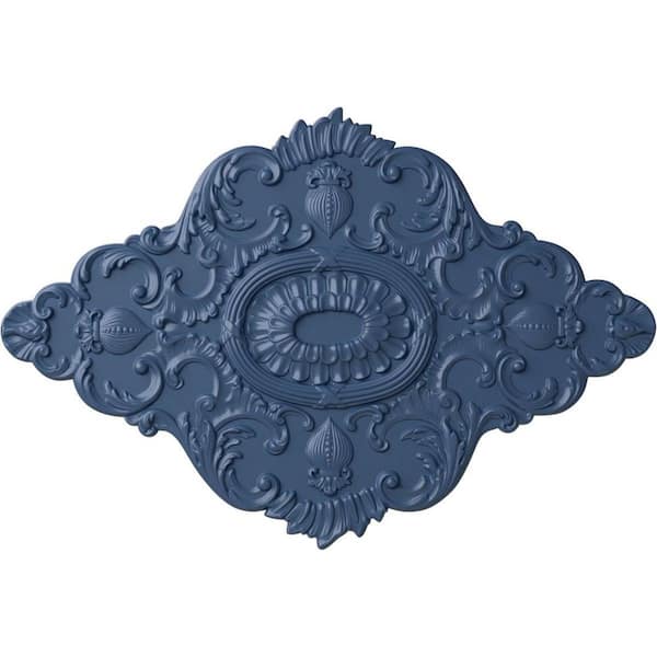 Ekena Millwork 42-3/4" W x 28-7/8" H x 1" Ashford Urethane Ceiling Medallion, Hand-Painted Americana