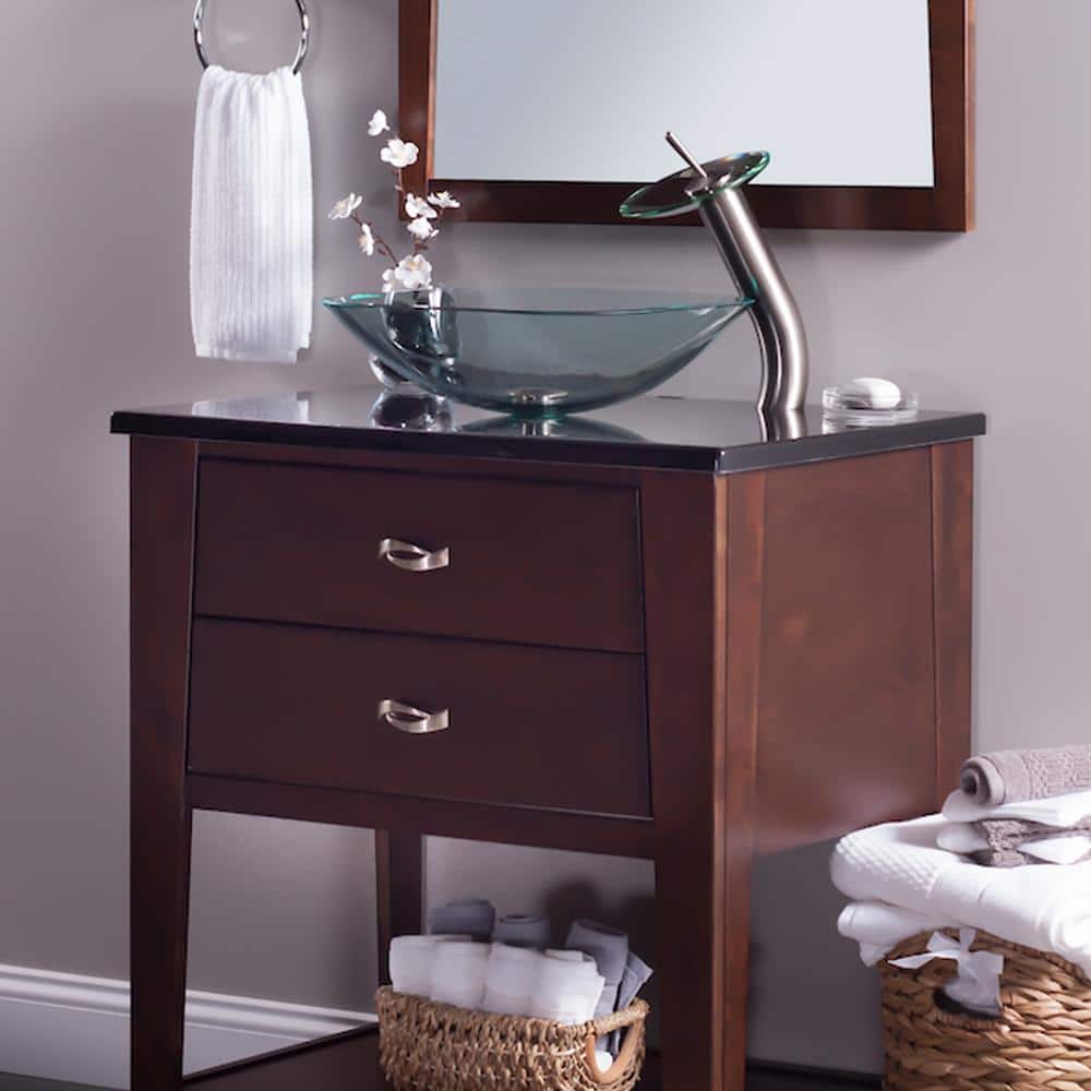 Diaccio Clear Glass Round Vessel Bathroom Sink